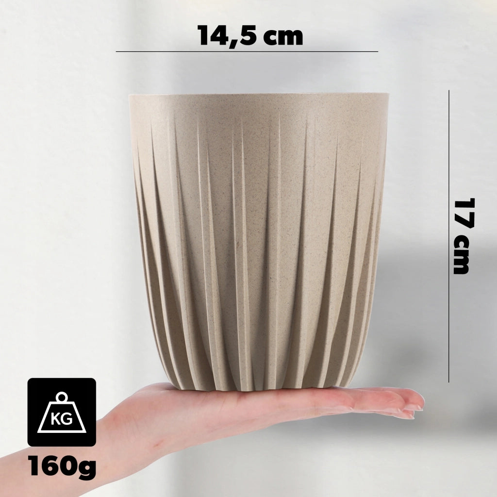 Vaso da fiori KADAX con inserto 14,5x17 cm, rotondo, con coperchio in plastica.