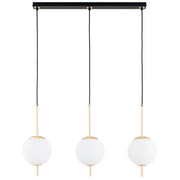 Lampada sospensione Alfa DIORA nera oro 3 globi E14