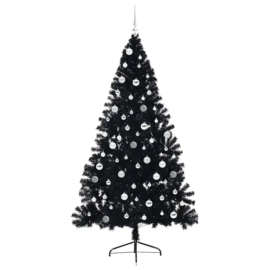 Albero di Natale artificiale con luci integrate Nero 210 cm PVC 3397159