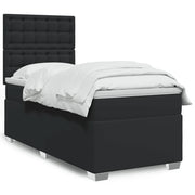 Giroletto a Molle con Materasso Nero 80x200 cm in Similpelle
