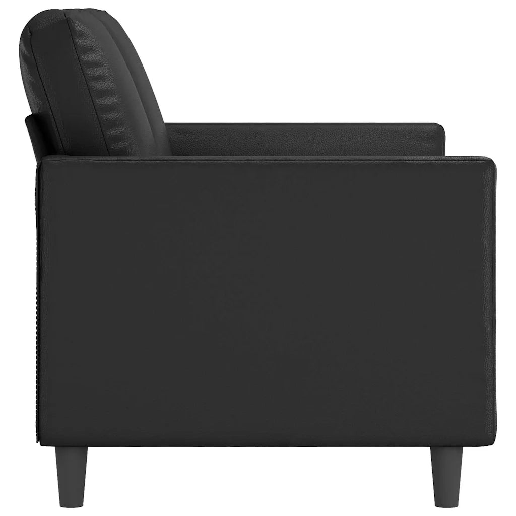 Divano a 2 Posti-Sofa 2 Posti Nero 120 cm in Similpelle 812669