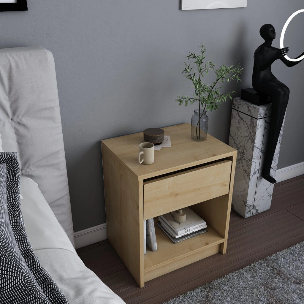 Comodino in legno "Sheridan" - 45 x 40 x 53 cm - Beige