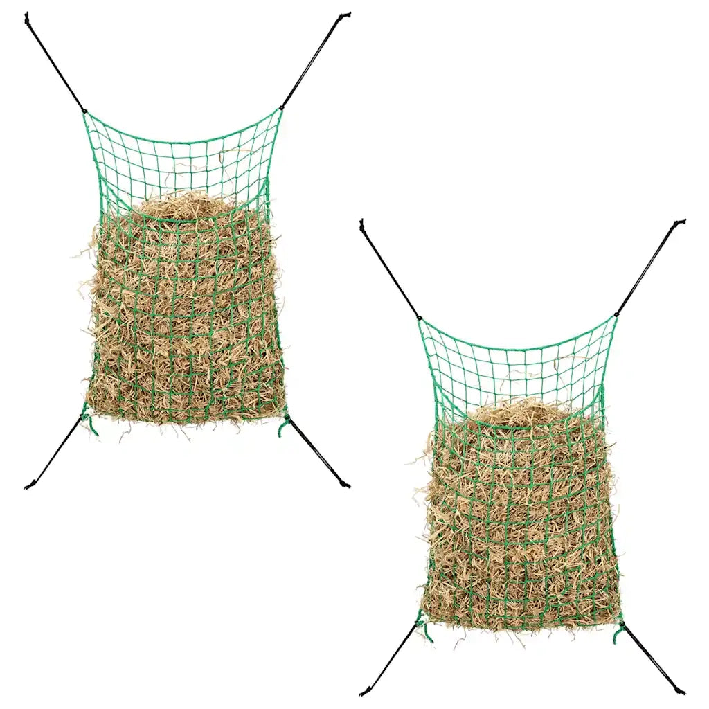 Reti da Fieno 2pz Rettangolari Verdi 200x120 cm in PP