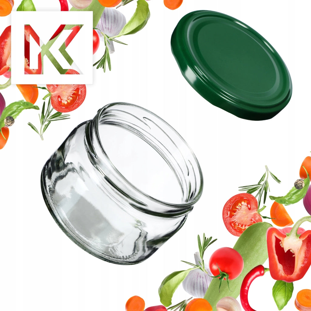 Barattoli per conserve KADAX Denia 250 ml 10 pezzi 82 mm + coperchio verde
