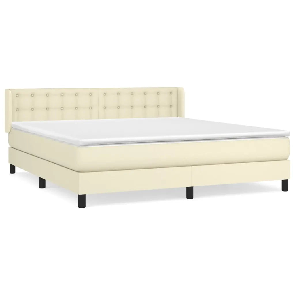 Giroletto a Molle con Materasso Crema 180x200 cm in Similpelle 3130795