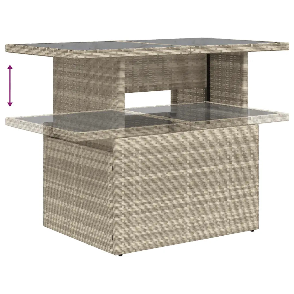Set Divano da Giardino 5pz con Cuscini Grigio Chiaro Polyrattan 3326313