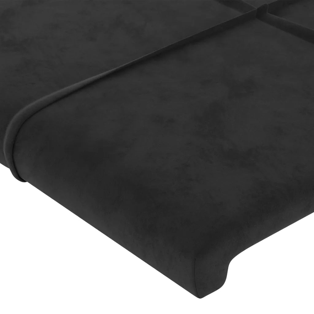 Testiera | Testata ad Orecchio Nera 203x23x78/88 cm in Velluto