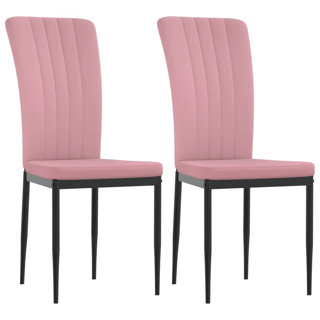 Sedie da Pranzo 2 pz Rosa in Velluto 326097