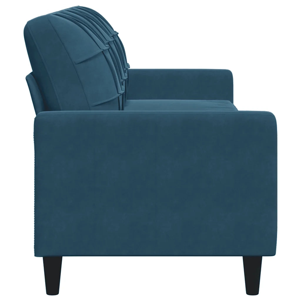 Divano | Divano da soggiorno | Sofa a 3 Posti Blu 210 cm in Velluto
