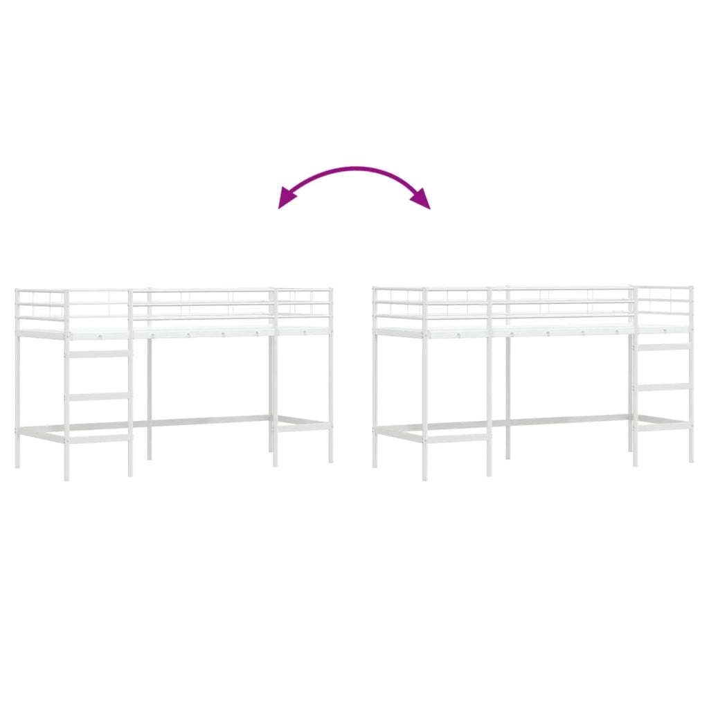 Struttura del letto loft per bambini-Giroletto per bambini Bianco 99,5 x 190 cm