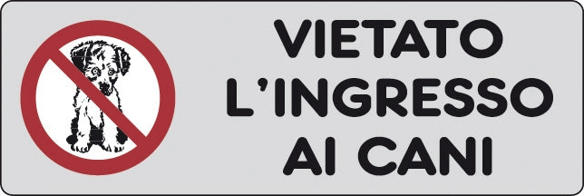 ETICHETTA ADESIVA 150X50 VIETATO LINGRESSO CANI- 10,0 pz
