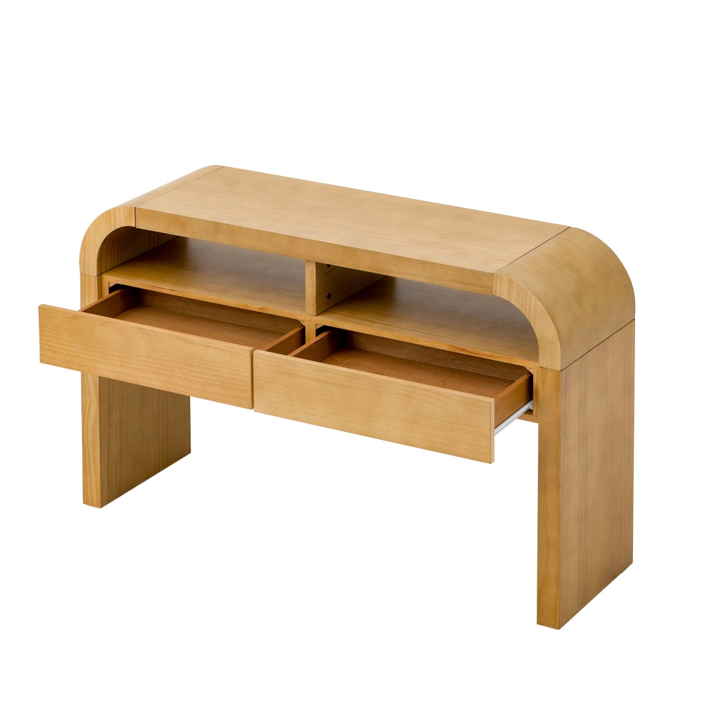 Consolle Ingresso con Cassetti e Ripiani ¨C Xylo ¨C Slim, Legno, Naturale