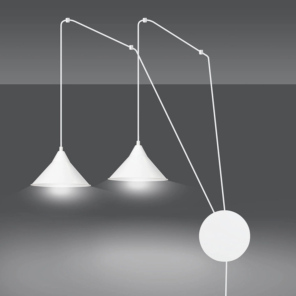 Lampada a sospensione Emibig Abramo bianca 2xE27 Ø24 cm