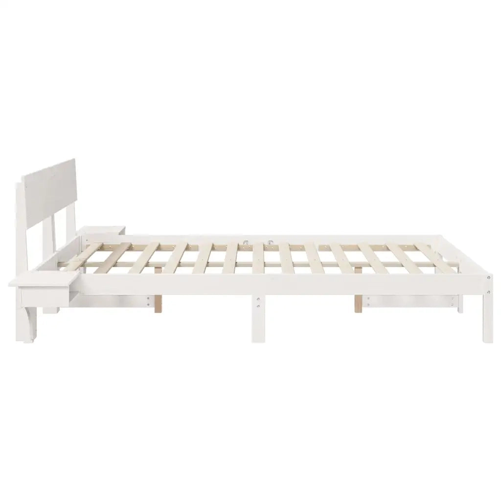 Struttura del letto Bianco 160 x 200 cm Pino massello 873440