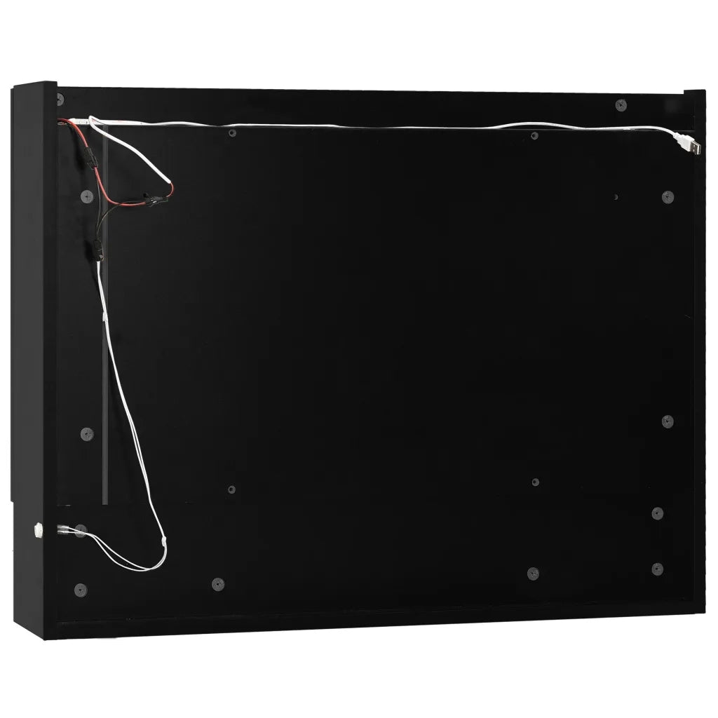Armadietto a Specchio con LED-Mobiletto a specchio Nero 80x15x60 cm in MDF