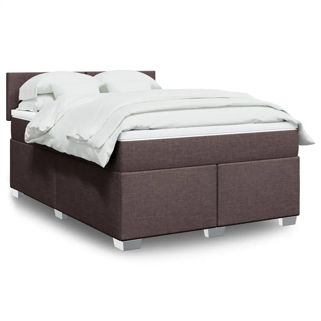 Giroletto a Molle con Materasso Marrone Scuro 140x190cm Tessuto 3285879