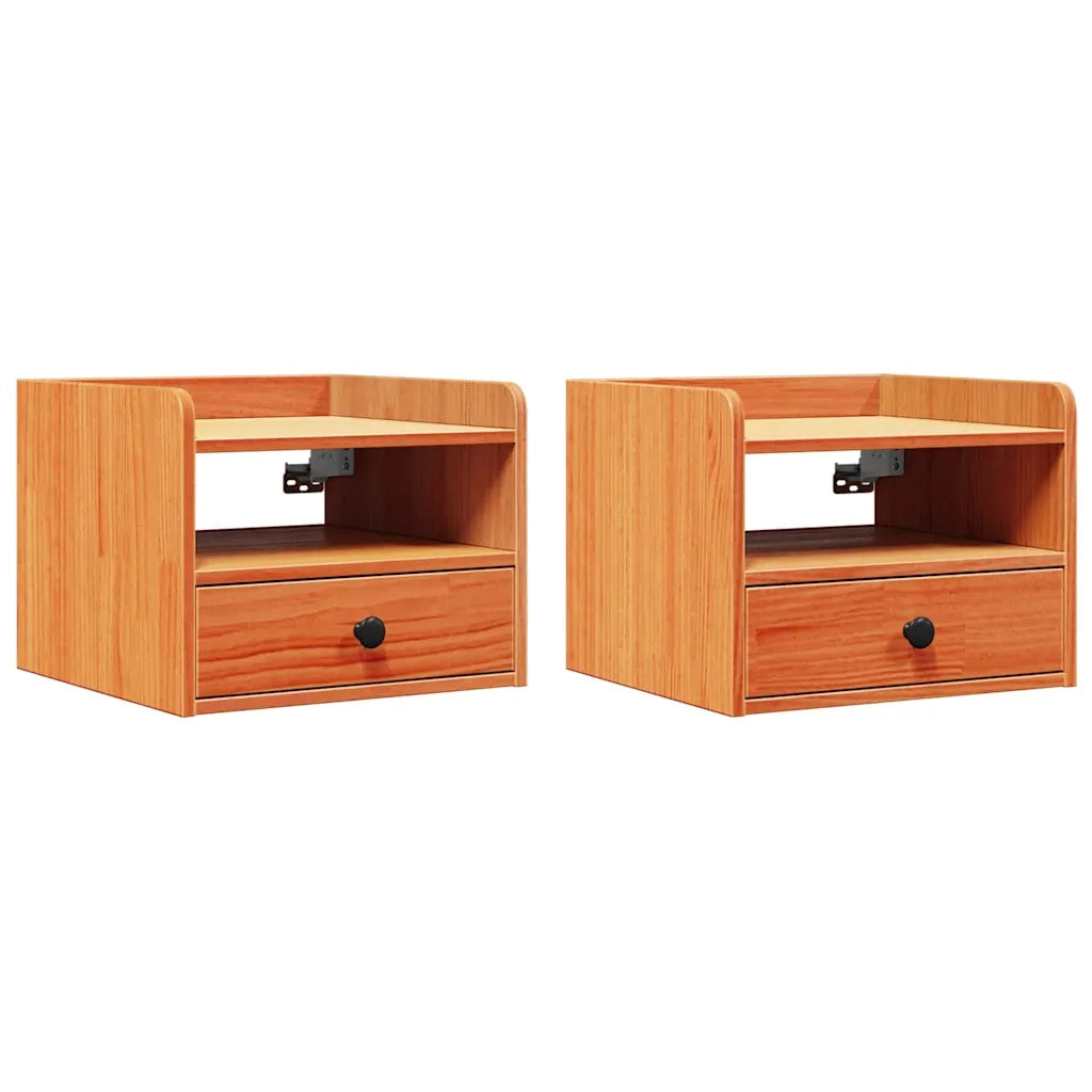 Comodino con cassetto 2 pcs Marrone cerato 38 x 36 x 29,5 cm 873516