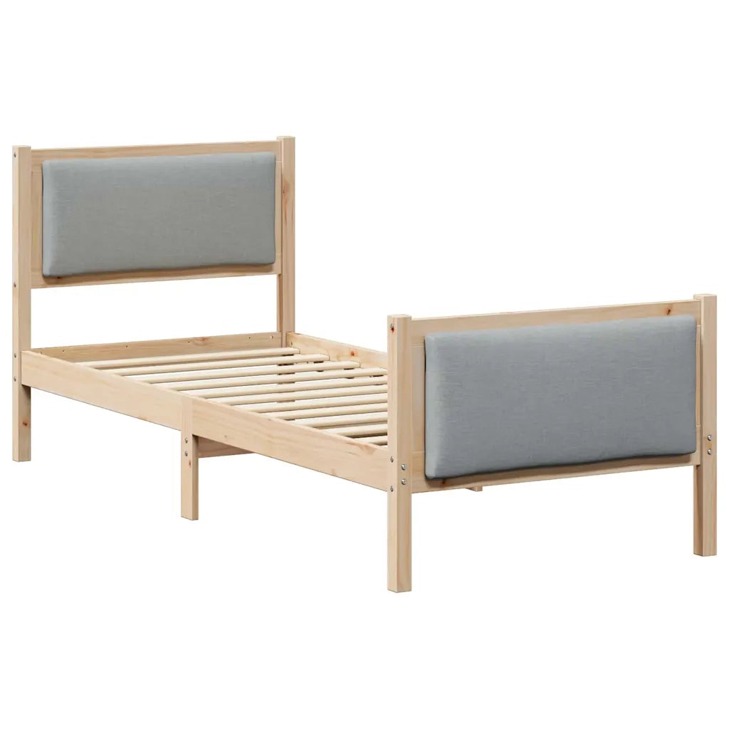 Struttura del letto-Giroletto Grigio chiaro 75 x 190 cm Tessuto 909703