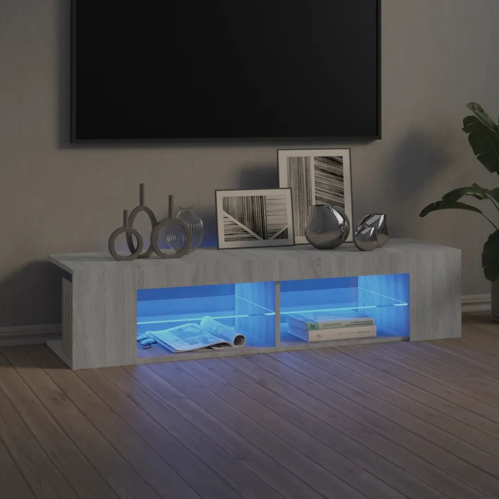 Mobile Porta TV con Luci LED-Mobile per TV-Credenza TV Grigio Sonoma 135x39x30 cm