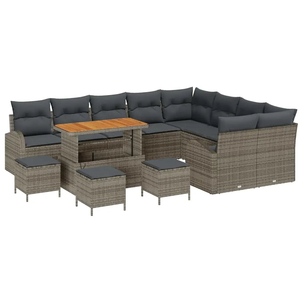 Set Divano da Giardino con cuscino 13 pcs Grigio 3364393