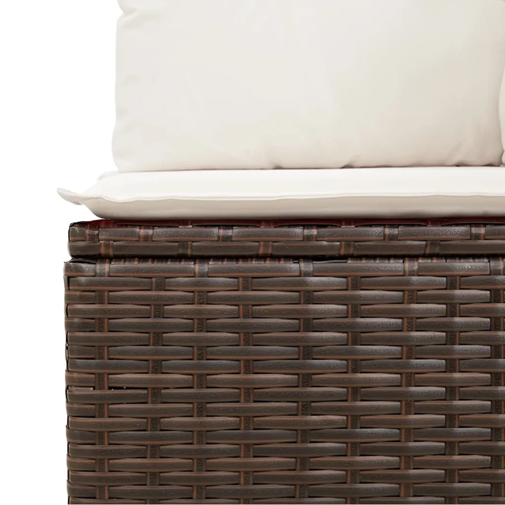 Set Divano da Giardino 6 pz con Cuscini Marrone in Polyrattan 3220182