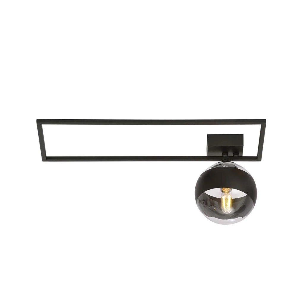 Plafoniera Moderna Andromeda Acciaio Nero Trasparente 1 Luce E14 Ip20