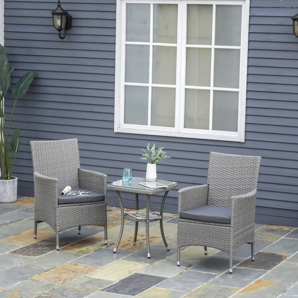 Set Divano da Giardino in Polyrattan ¨C Minimal ¨C Grigio