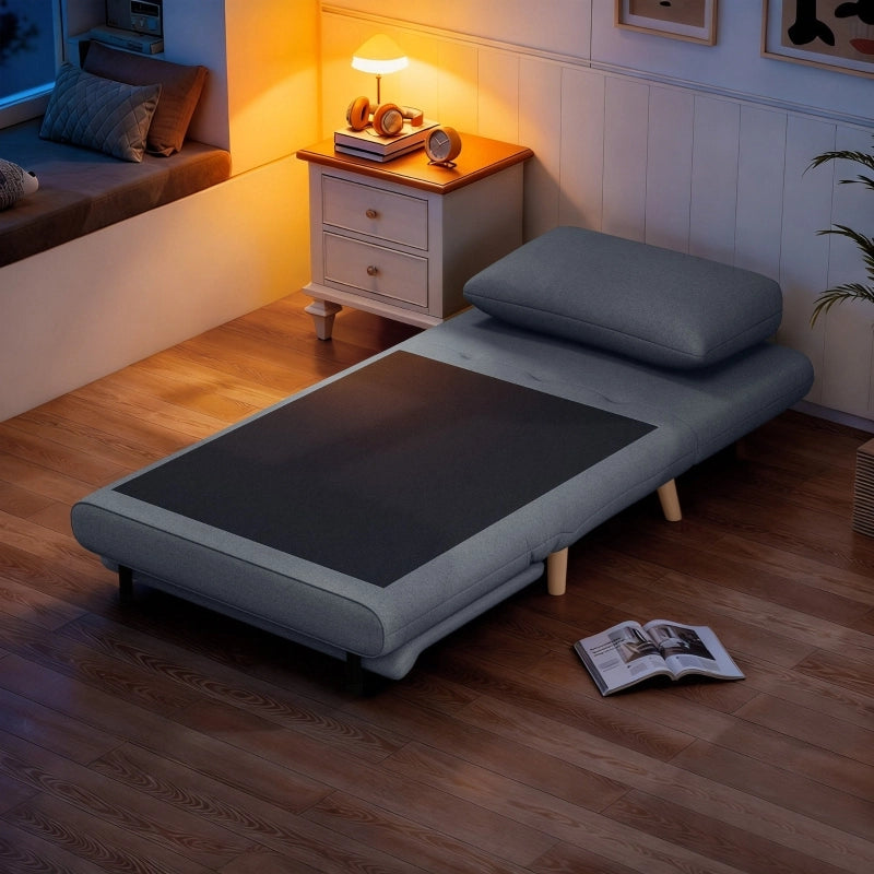 Poltrona letto 3 in 1 convertibile con schienale regolabile, grigio