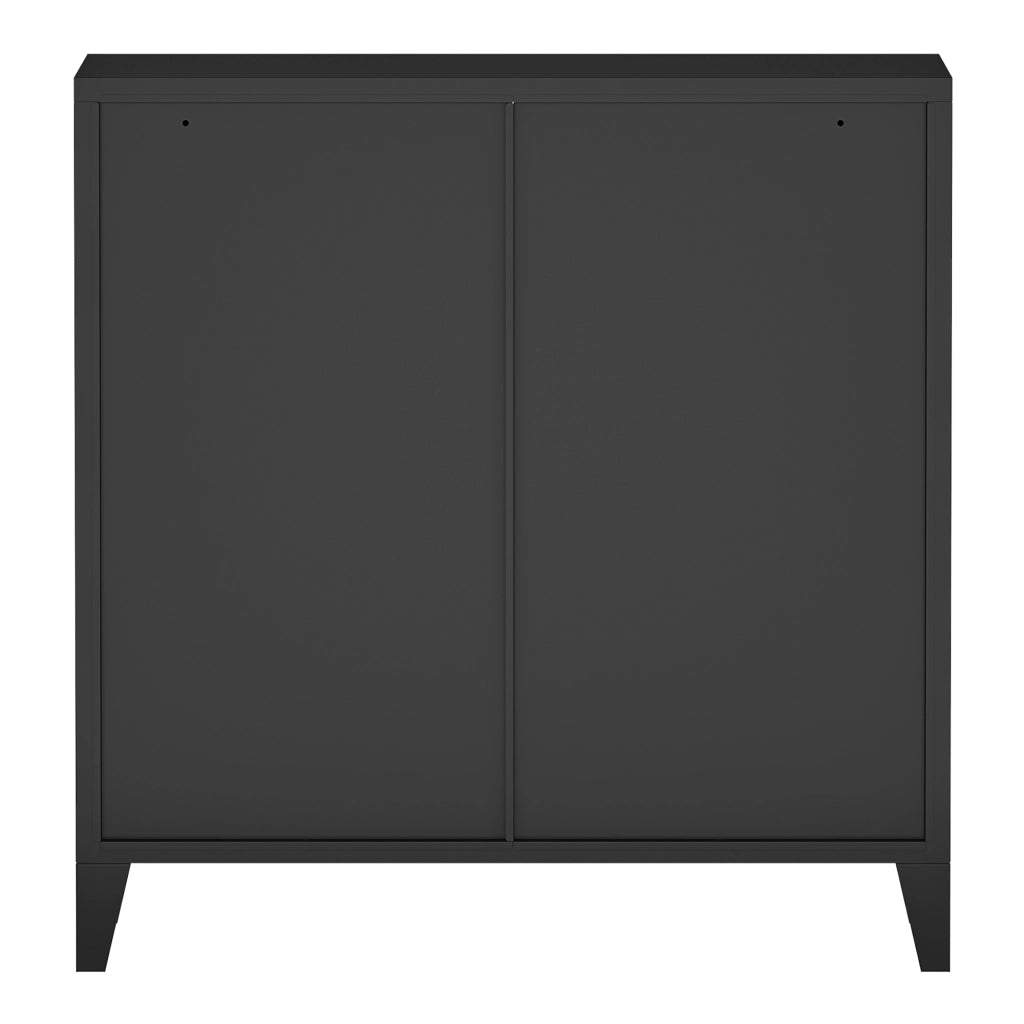 Armadio Hamina a 4 Ante Mobile in Acciaio per Archivio 82 x 80 x 40 cm Nero [en.casa]