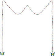 Collana per il viso con pendente a forma di farfalla blu con diamanti