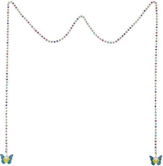 Collana per il viso con pendente a forma di farfalla blu con diamanti