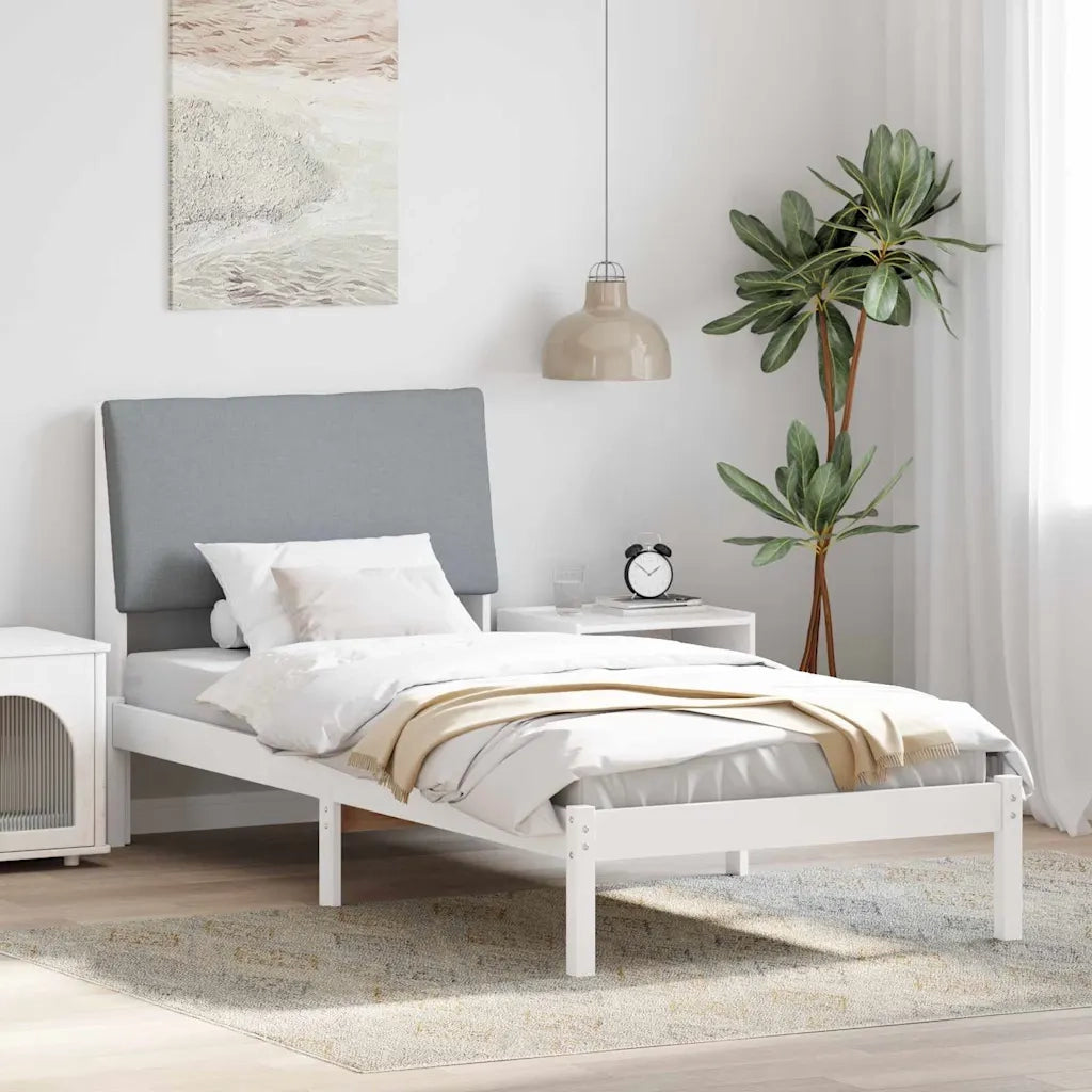 Struttura del Letto Bianco e grigio chiaro 90 x 190 cm