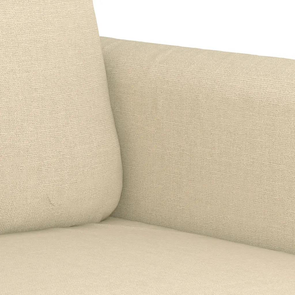 Set di Divani 3 pz con Cuscini Crema in Tessuto 3202056