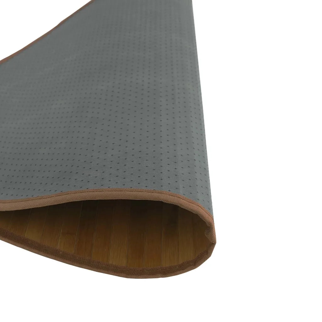 Tappeto Rotondo Marrone 100 cm in Bambù 376986