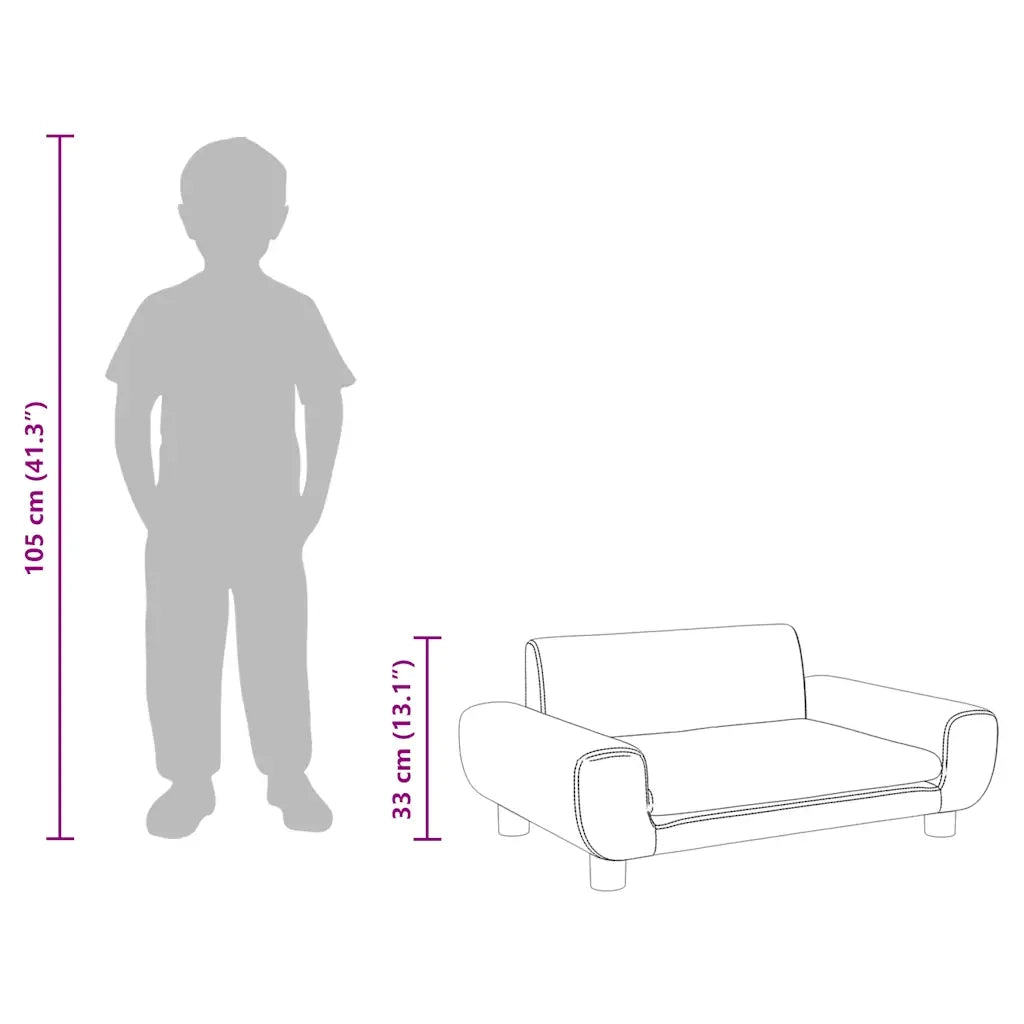 Divano per Bambini-Sofa-Divanetto Crema 70x45x33 cm in Velluto
