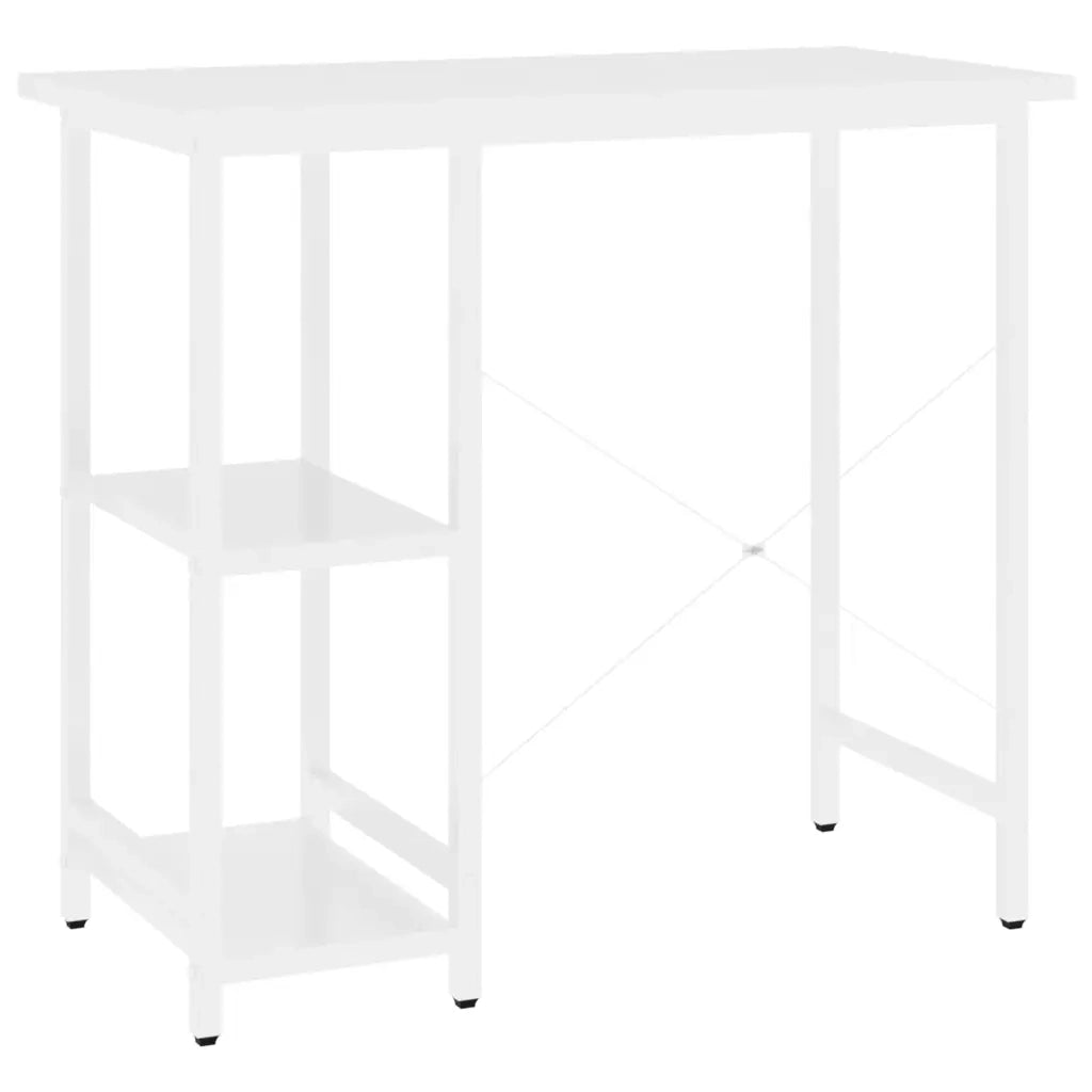 Scrivania | Tavolo da Ufficio per Computer Bianca 80x40x72 cm in MDF e Metallo