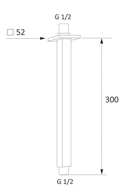 BRACCIO DOCCIA A SOFFITTO QUADRO- cm 30- MARIA- pezzi 1