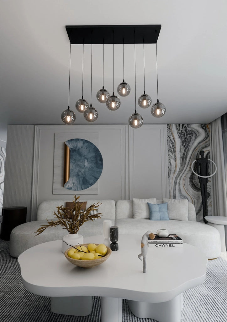 Lampadario Emibig COSMO 9, 9xE14 nero/grafite 104cm
