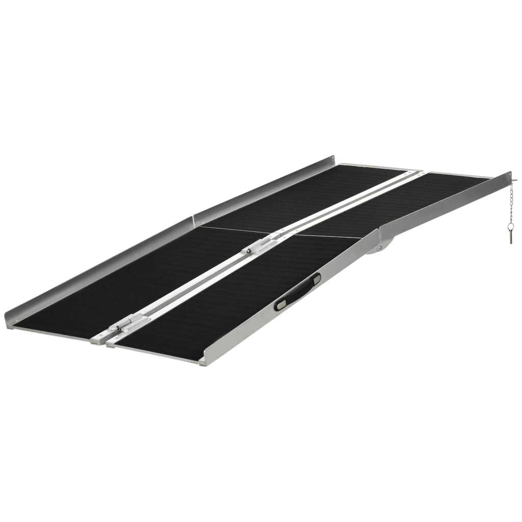 Rampa Pieghevole per Sedia a Rotelle ¨C Minimal ¨C Alluminio Antiscivolo 183x73.5 cm Nero