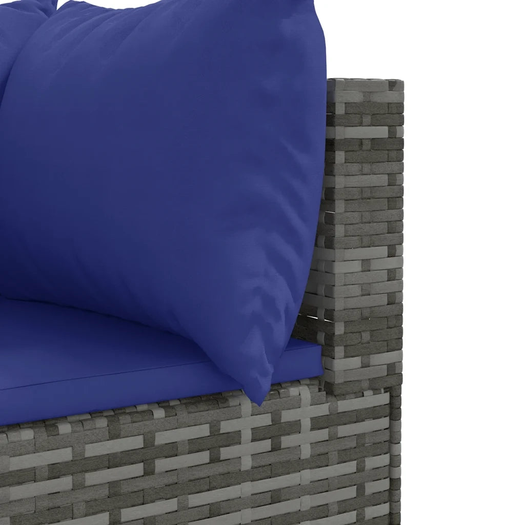 Set Divani da Giardino 6 pz con Cuscini in Polyrattan Grigio 3308175