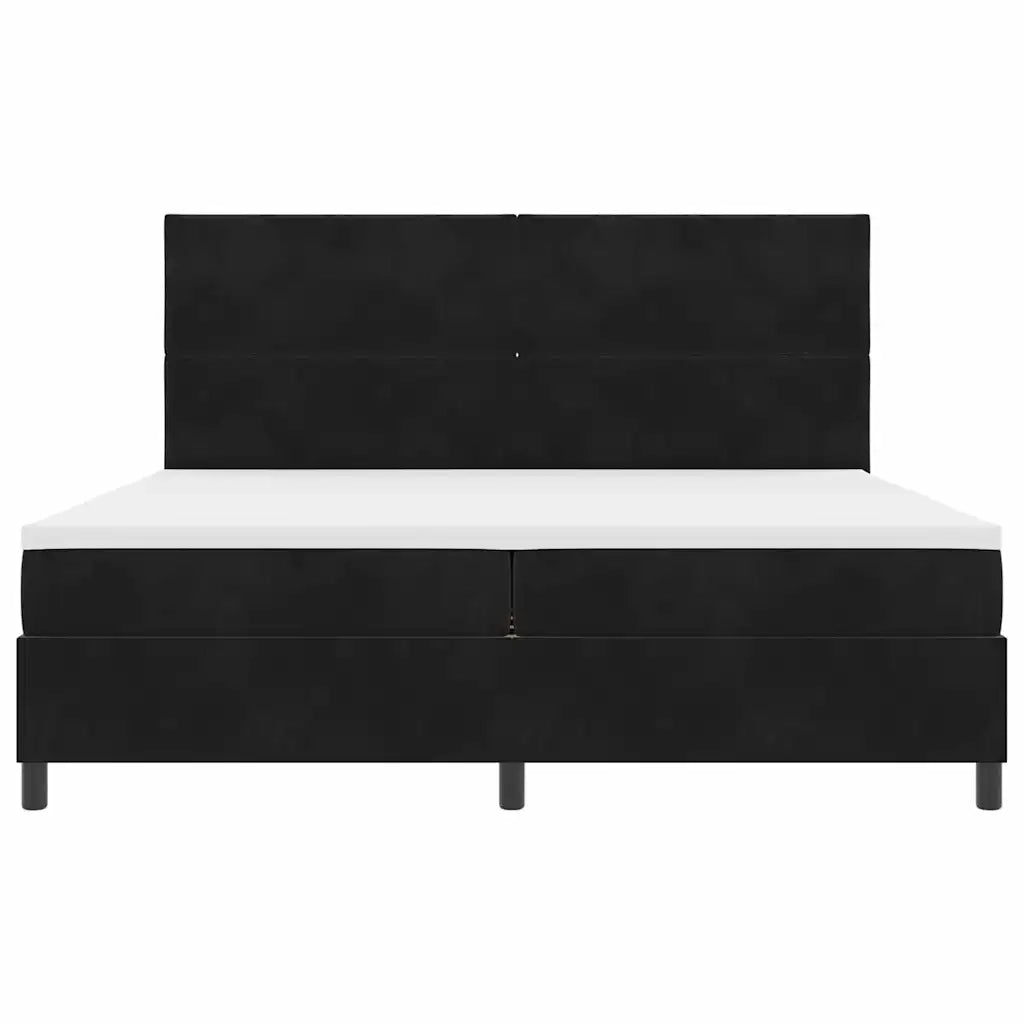 Letto a molle con materasso Nero 200 x 200 cm Velluto 3339922