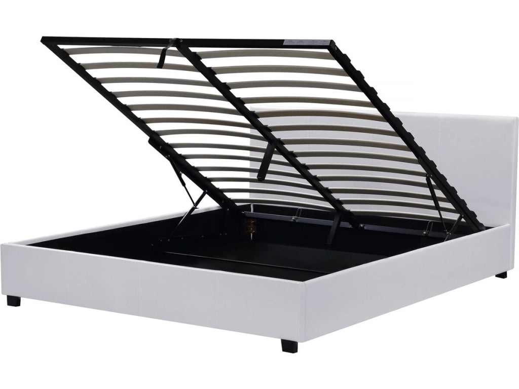 Letto con contenitore "Carla" - Bianco - 140 x 190 cm