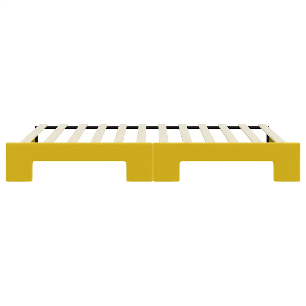 Divano Letto con Letto Estraibile Giallo 100x200 cm in Velluto 3196941