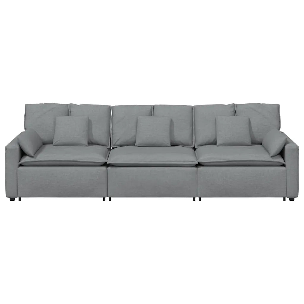 Divano Modulare con Cuscini Grigio Chiaro 3321087
