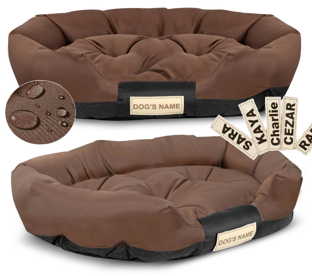 AIO FACTORY S Letto per cani 75x50 cm personalizzabile impermeabile marrone