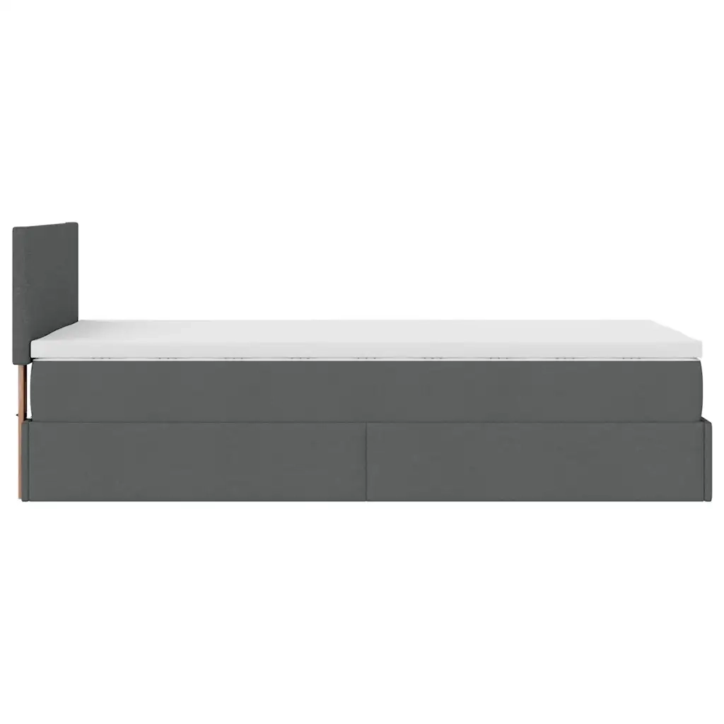 Pouf Letto con Materasso Grigio Scuro 90x200 cm in Tessuto 3311346