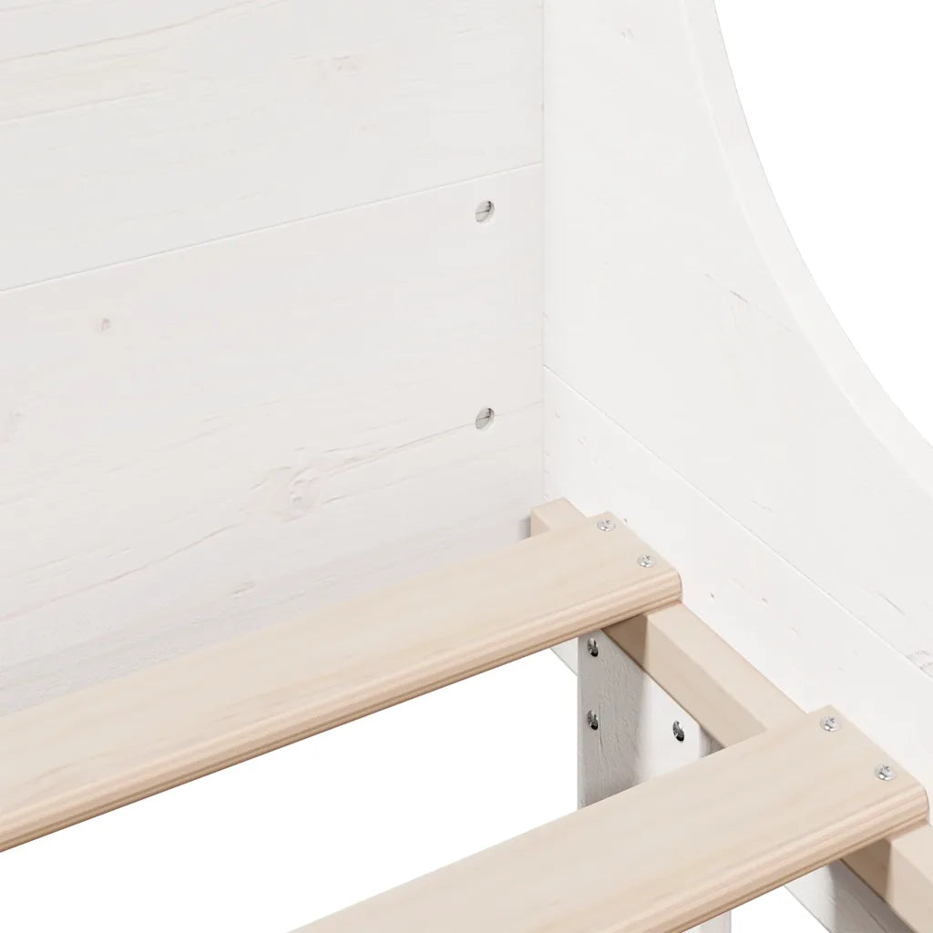 Letto senza Materasso-Struttura Letto Bianco 120x200 cm Legno Massello di Pino 842870