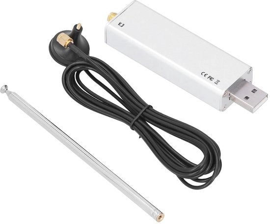 Radio SDR Software Definito - V3 R820T2 RTL2832U - Scatola in Alluminio - Kit Antenna a Doppia Vela - Connettore SMA - Eccellente Qualità di Ricezione - Ricevitore SDR