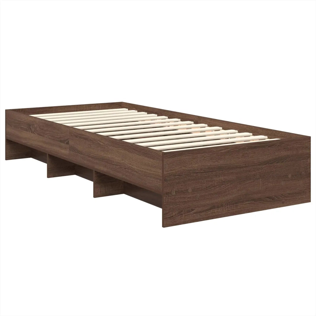 Struttura del letto con testiera Rovere Marrone 80 x 200 cm 3408906
