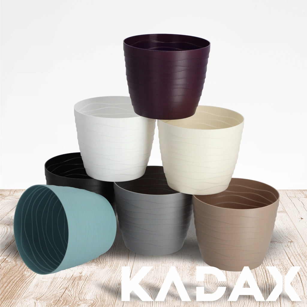 Vaso da fiori KADAX in plastica, rotondo, nero, 11 cm, per fiori e piante.